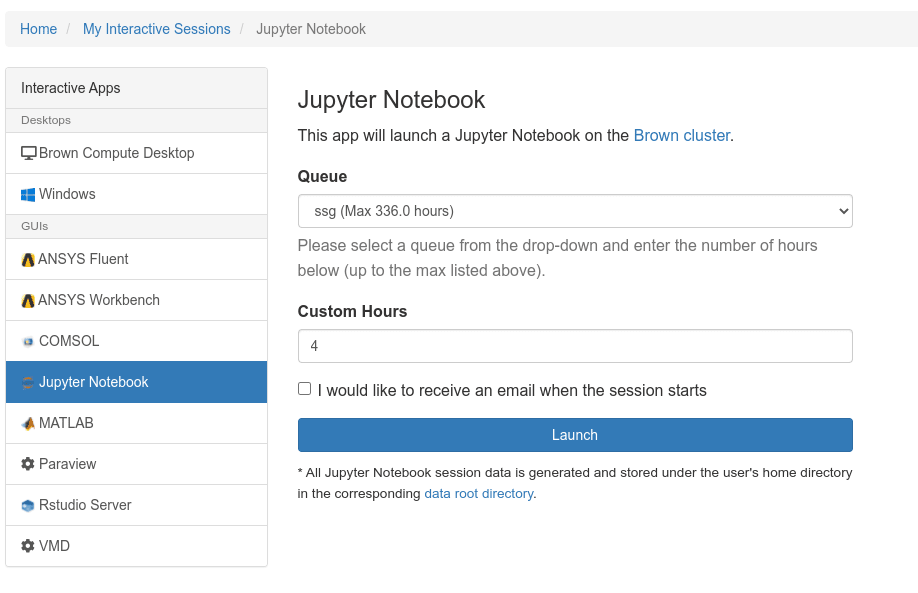 Launch Jupyter Notebook